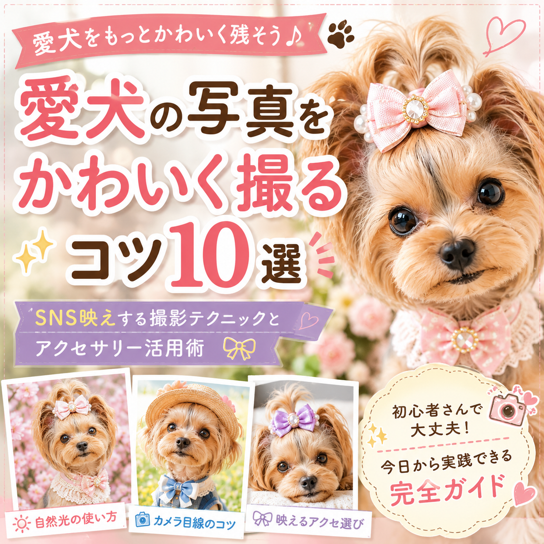 愛犬の写真をかわいく撮るコツ10選｜SNS映えする撮影テクニックとアクセサリー活用術📷