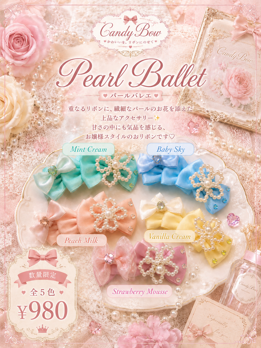 Pearl Ballet（パールバレエ）犬用プラバレッタ CandyBowPet