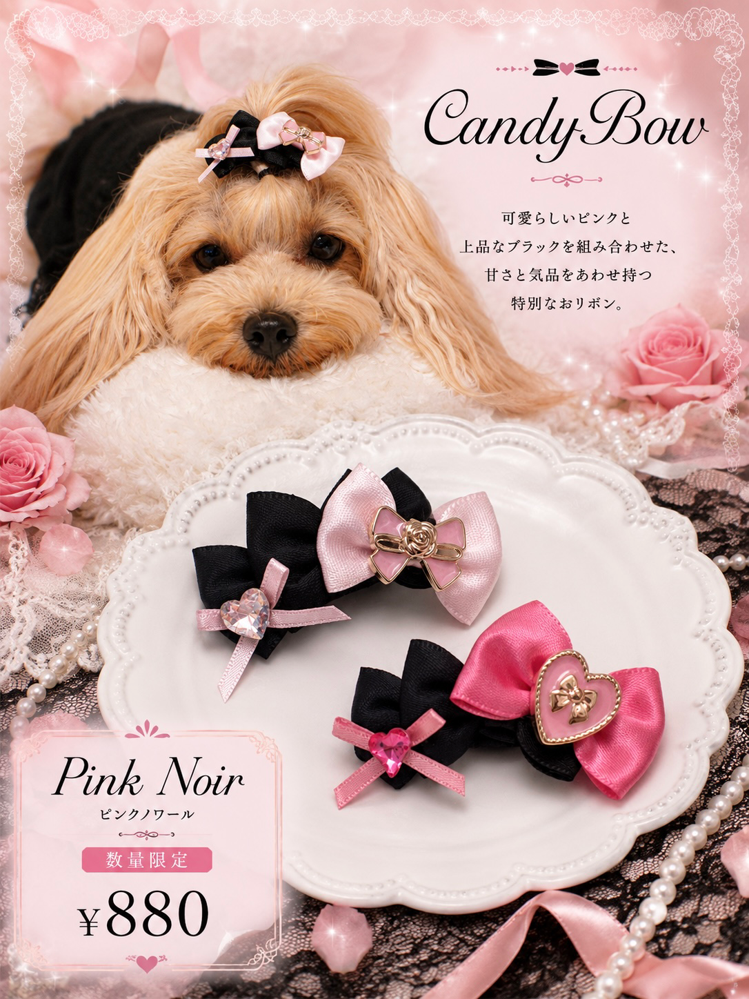 【CB260602】🎀 Pink Noir Plastic Barrette