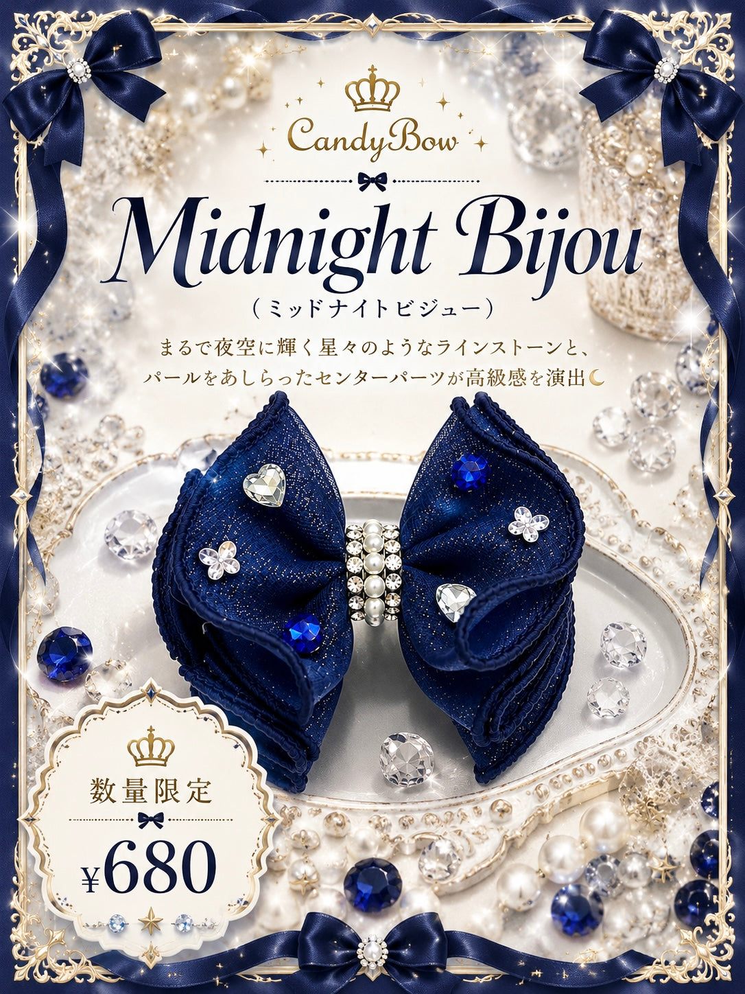 【CB260527】💎Midnight Bijou Plastic Barrette