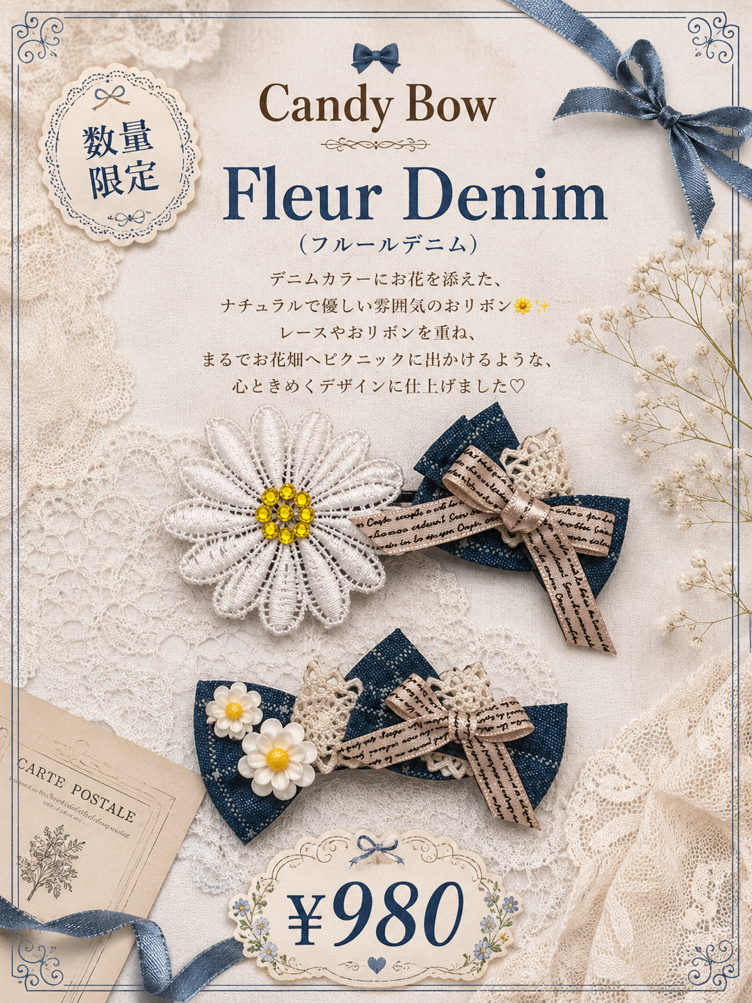 【CB260648】🌼 Fleur Denim（フルールデニム）