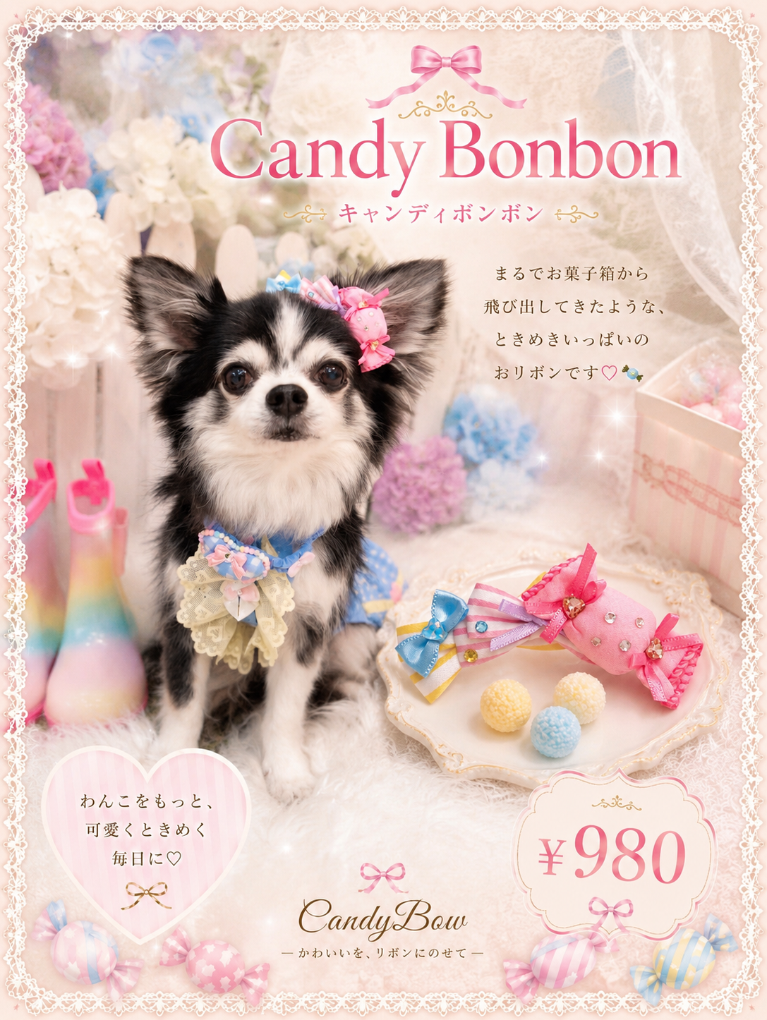 Candy Bonbon（キャンディボンボン）犬用プラバレッタ CandyBowPet