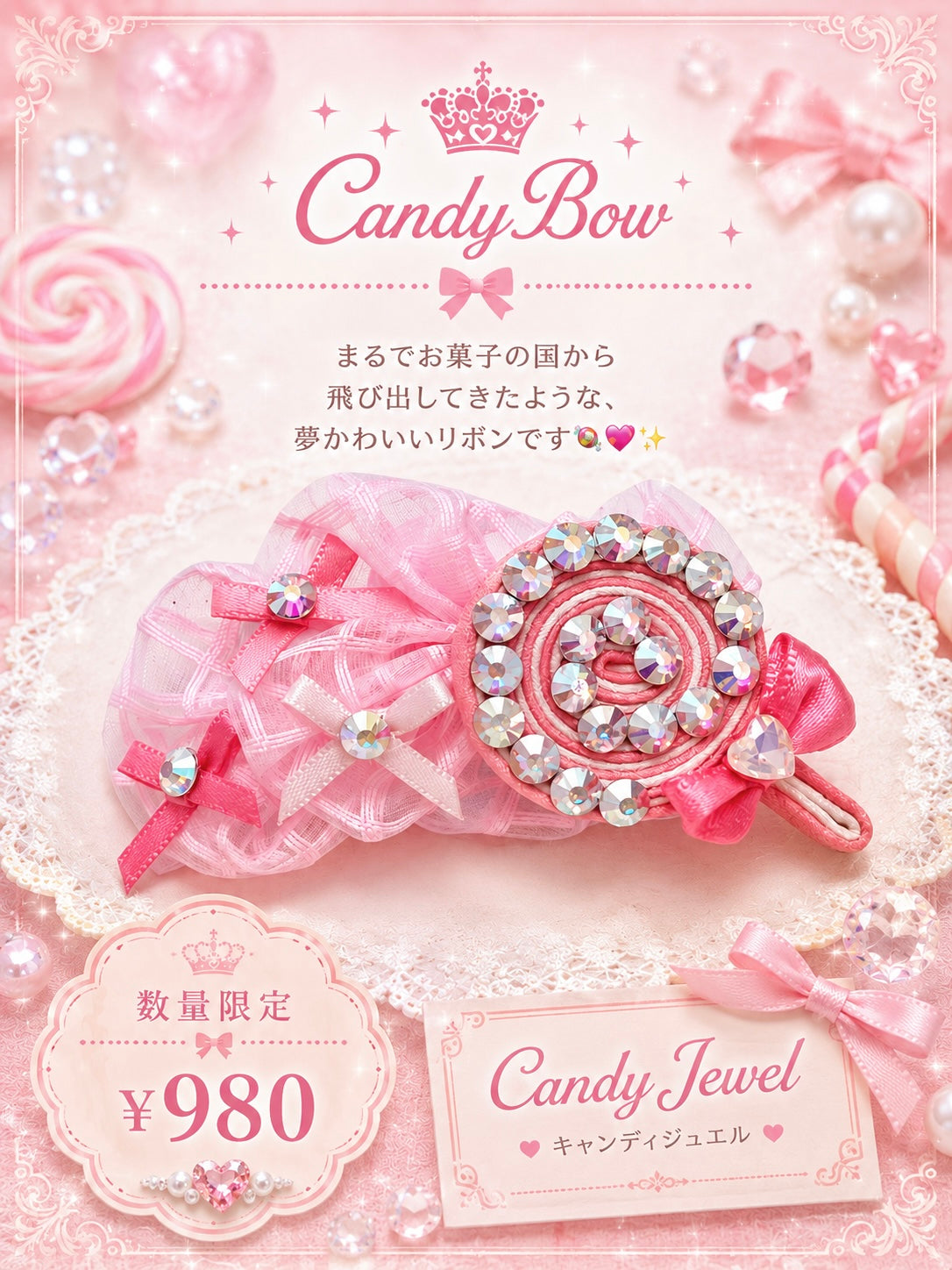 【CB260612】🍭Candy Jewel Plastic Barrette
