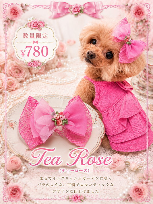 【CB260611】🌹 Tea Rose Plastic Hair Clip